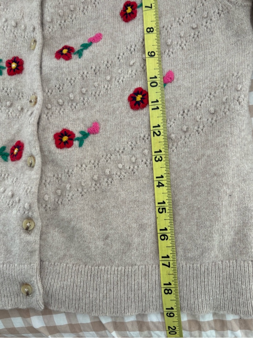 Boden Light Pink Fae Cardigan with Pink & Red Floral Embroidery - Picture 6 of 9